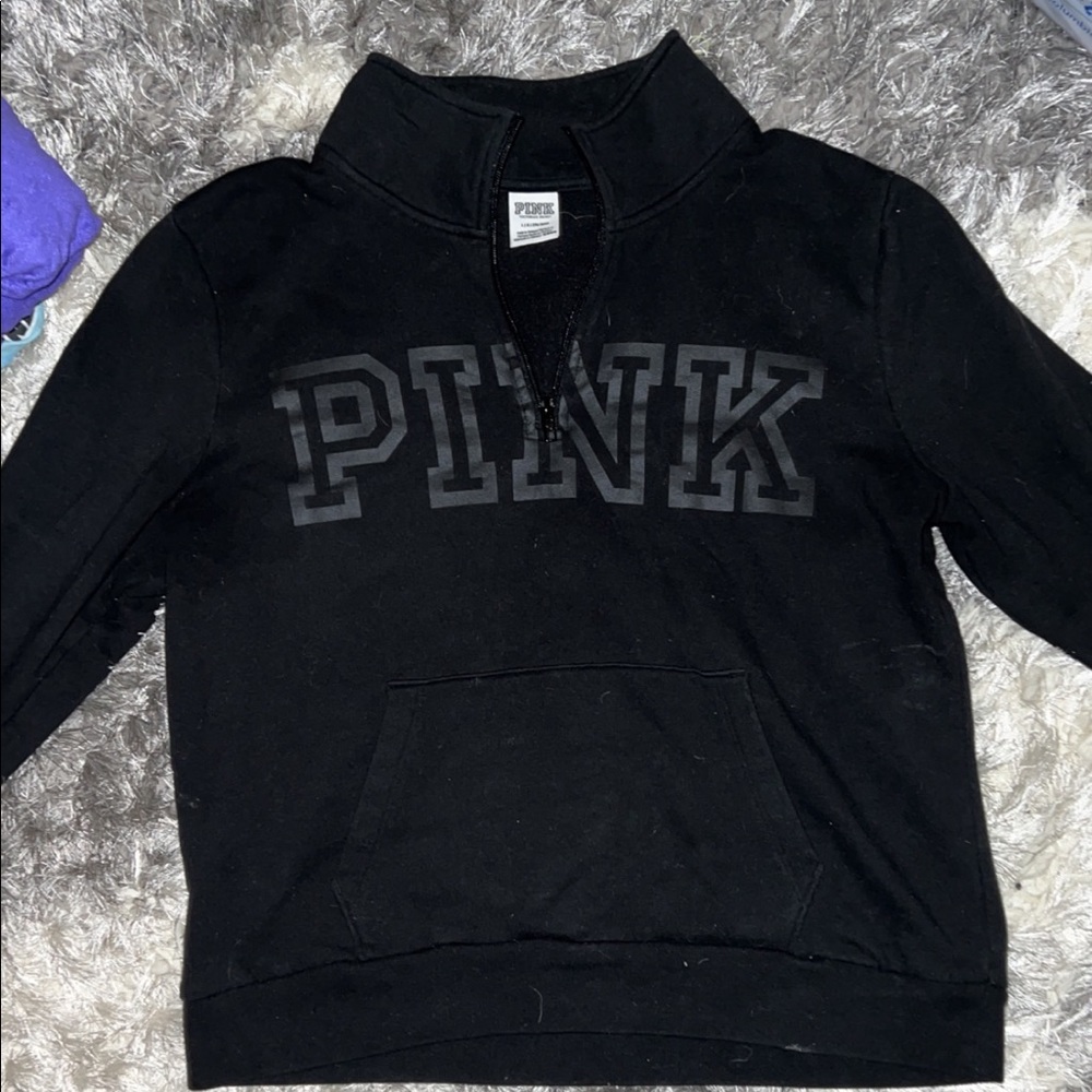 PINK black quarter zip